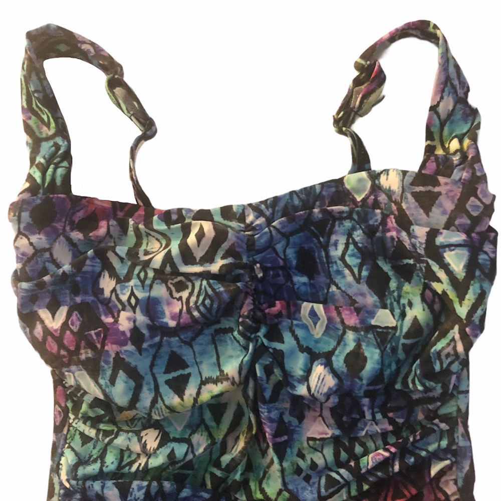 COLORFUL TRIBAL PROFILE TANKINI TOP - Picture 2 of 11